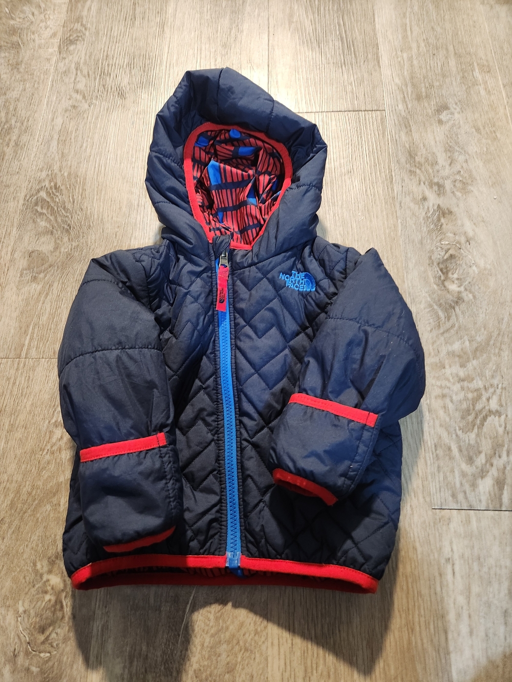 The North Face Navy and Red Reversible Puffer Jacket